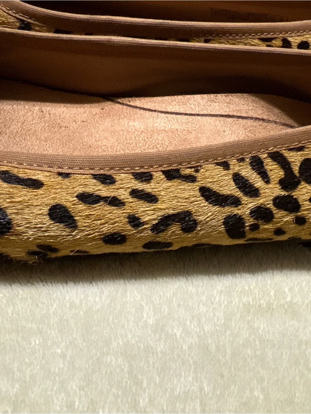 Vionic Leopard-Print Ballet Flats with Brown Toe Cap